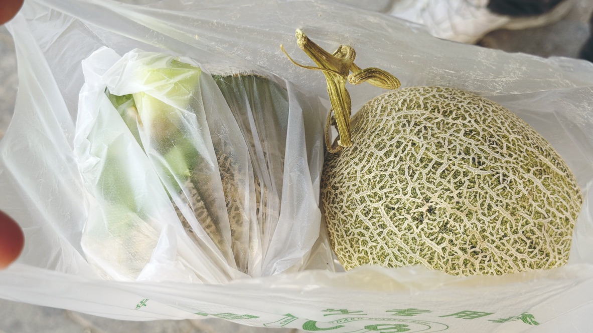 切了的瓜和没切的瓜