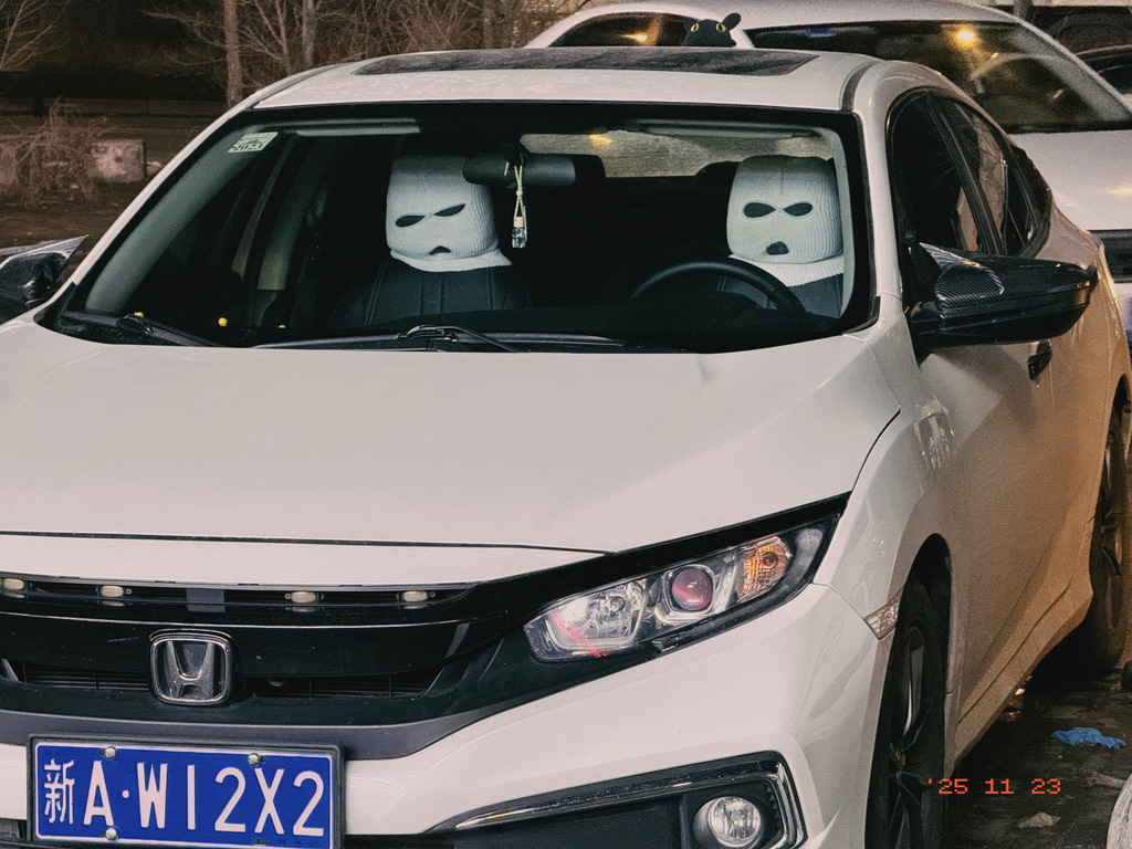 戴着巴拉克拉法帽的车座