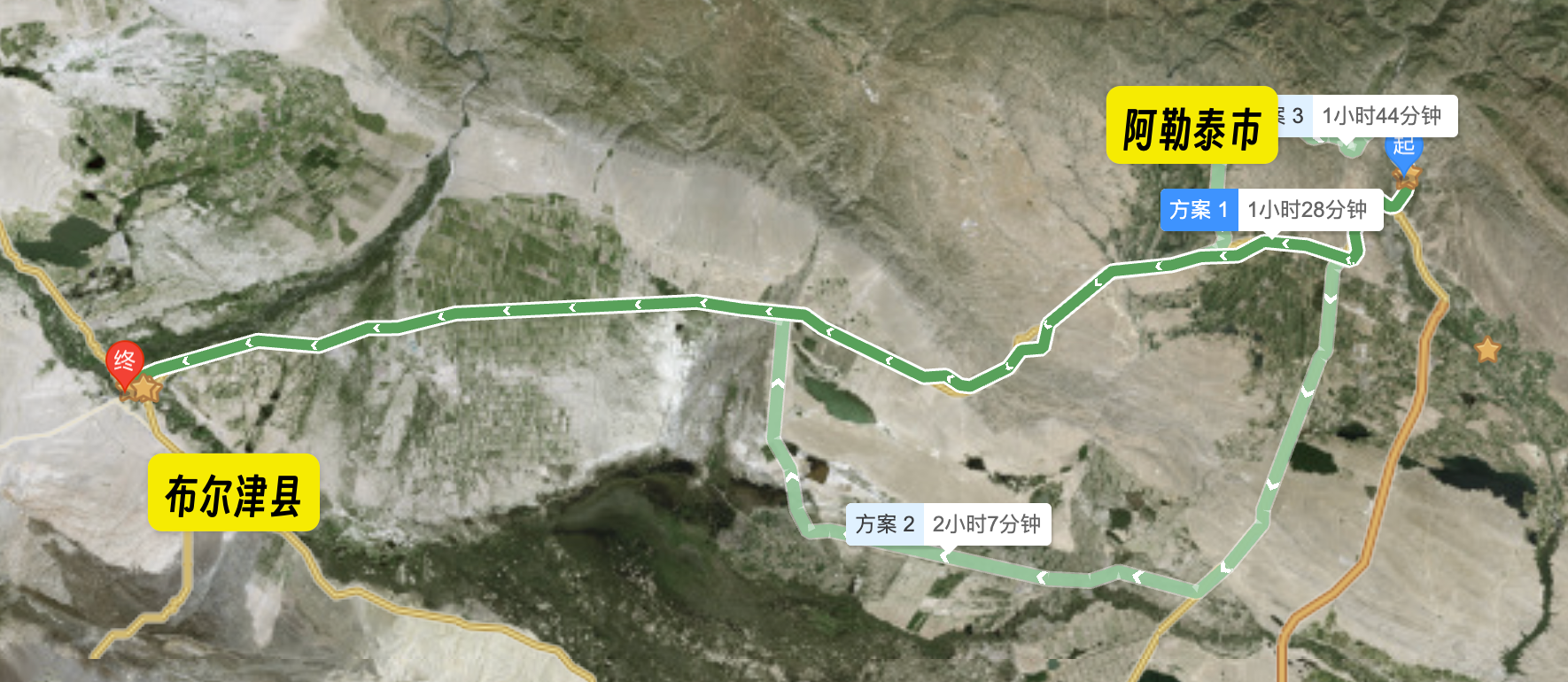阿勒泰市→布尔津县