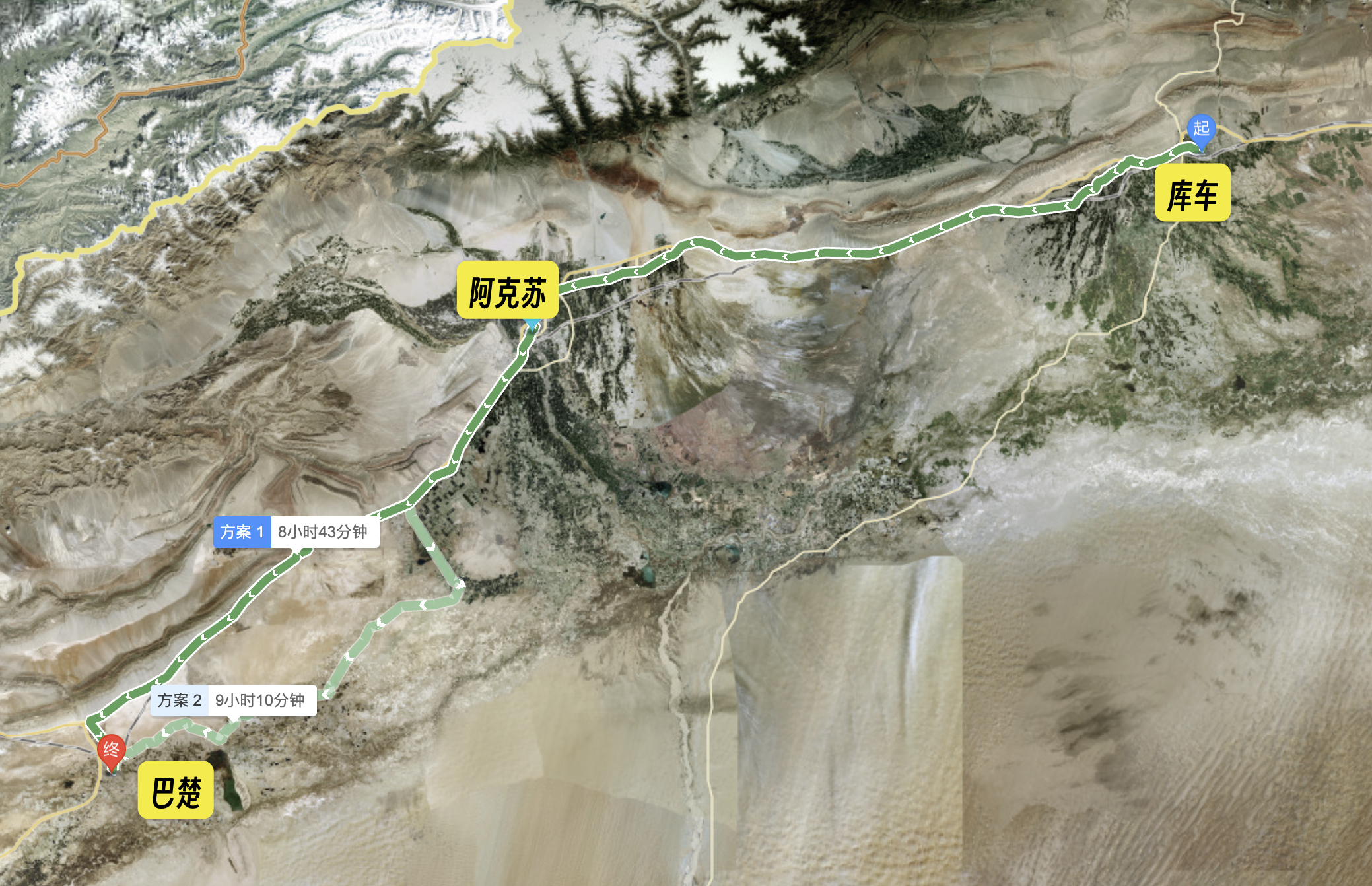 库车→阿克苏→巴楚