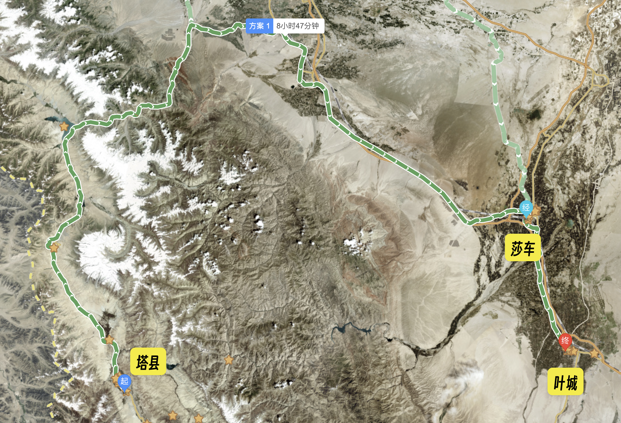 塔县→莎车→叶城