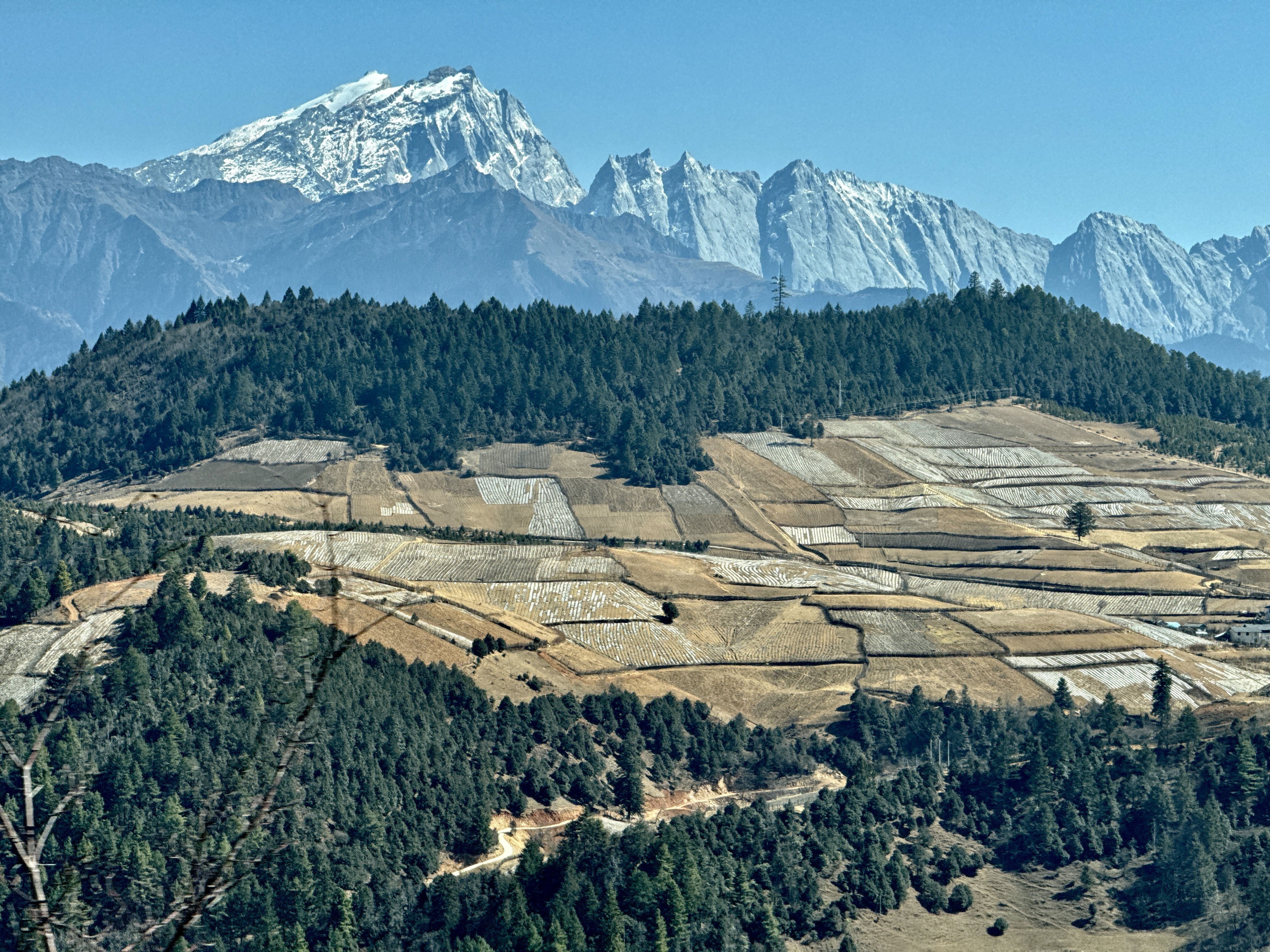 哈巴雪山与这头的梯田