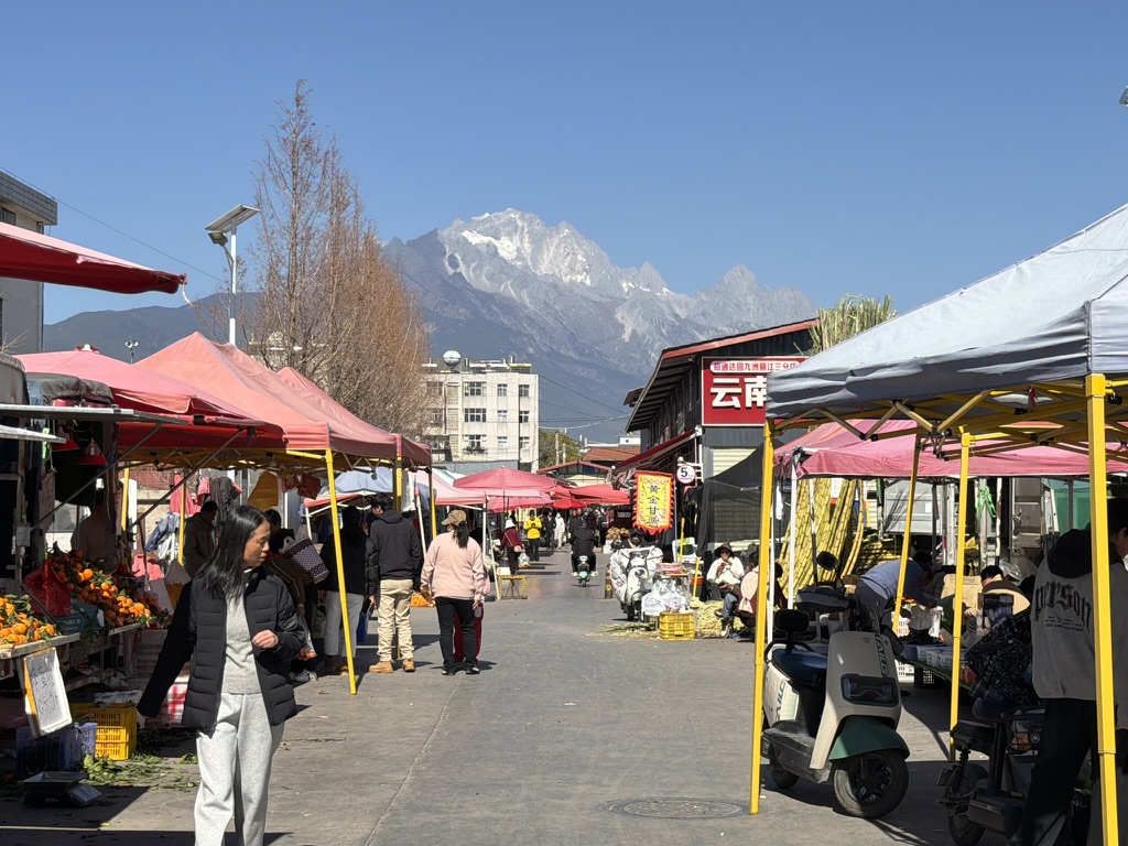 玉龙雪山下的菜市场