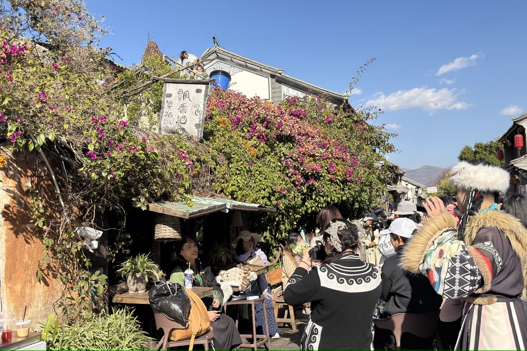 排队拍照的一小片儿花