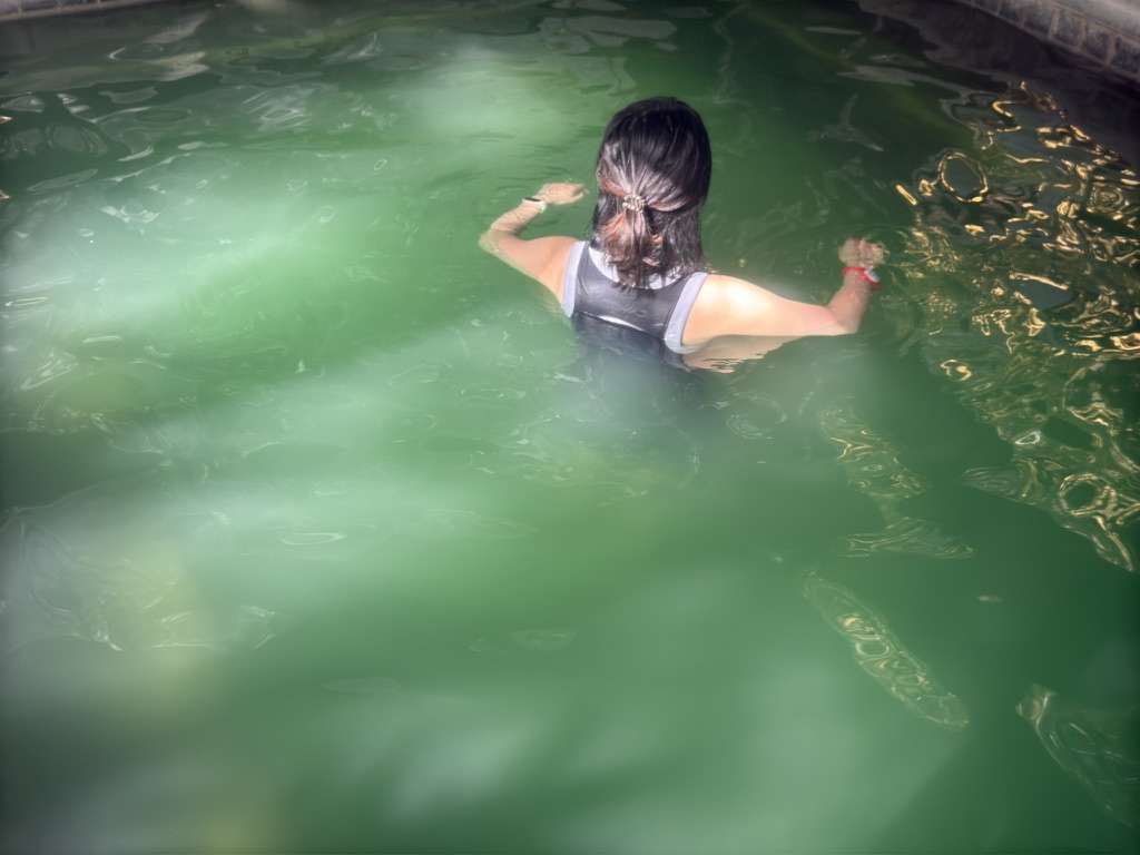 有如恐怖片里水鬼藏身的绿色汤池