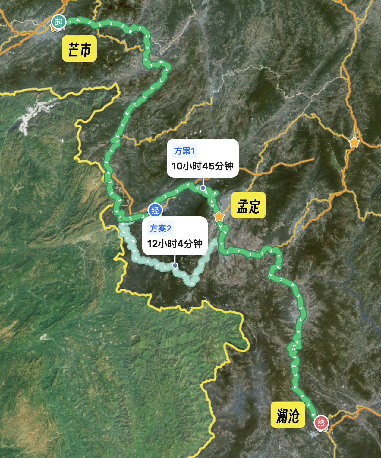 芒市→孟定→澜沧