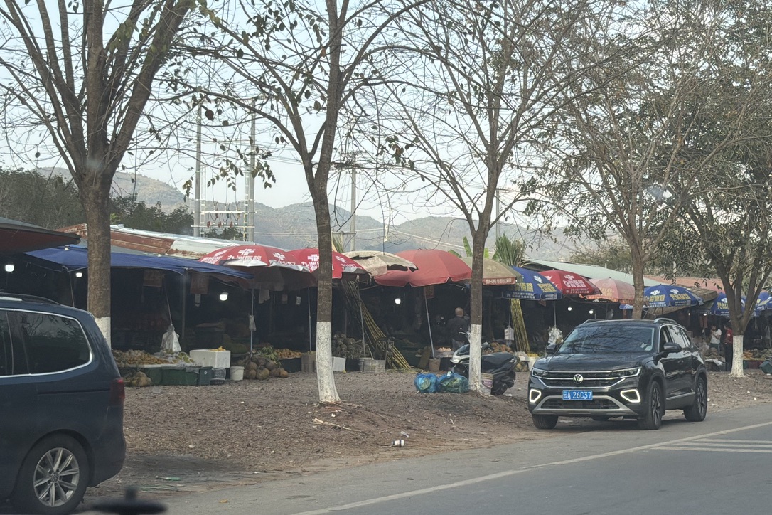 排满水果摊的 G219