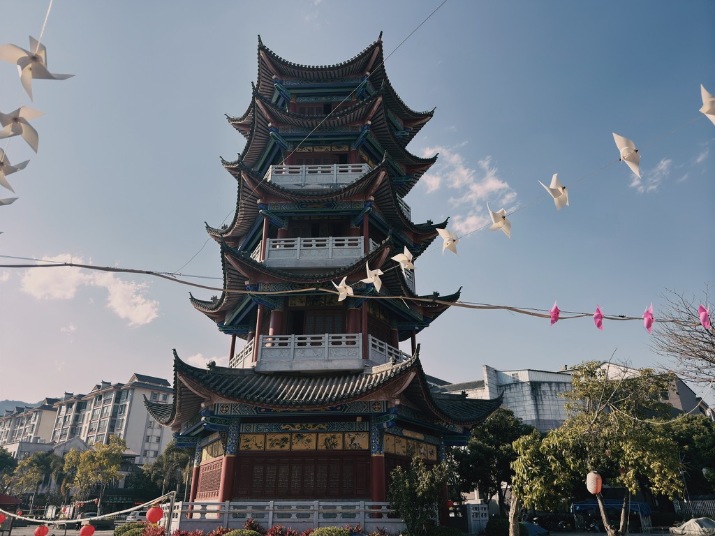 普洱古镇里的一点都不古的八角楼